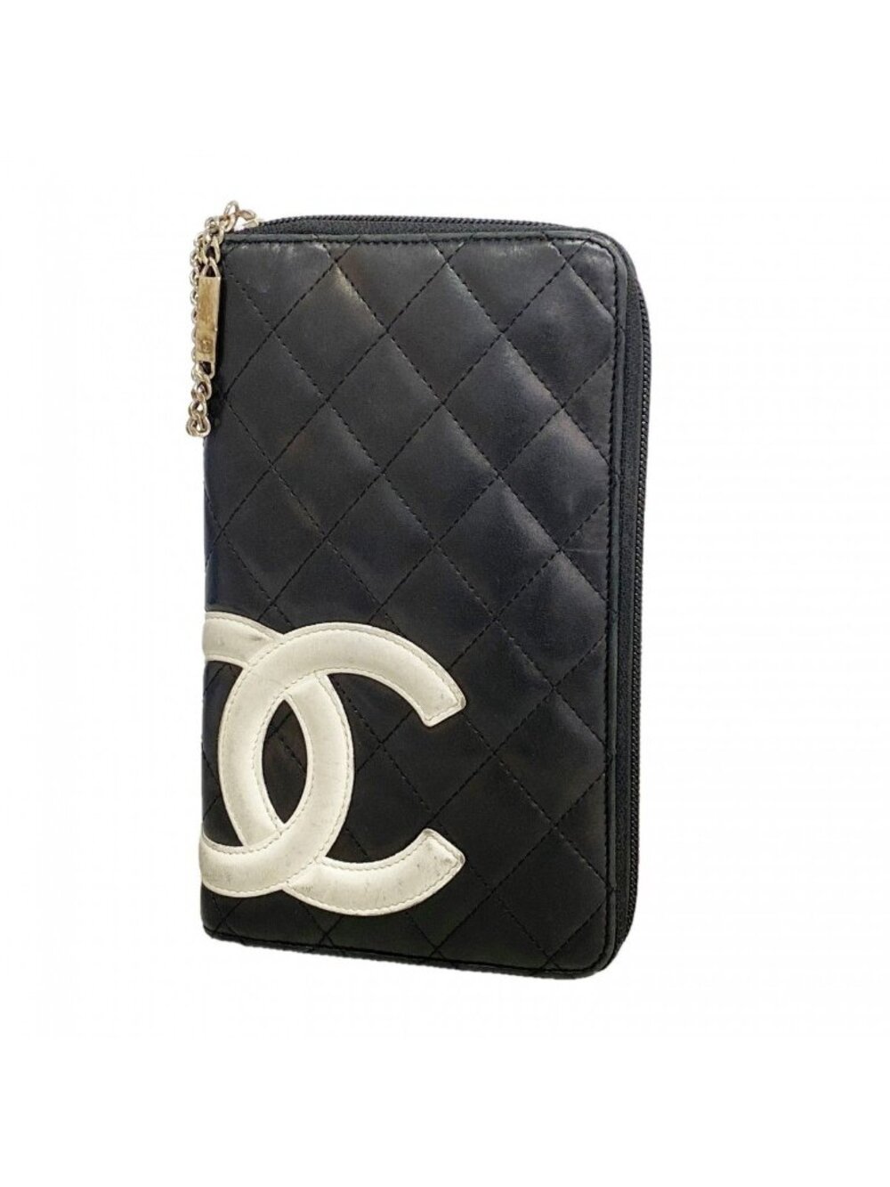 Chanel Wallet Cambon Lambskin Black Silver - Picture 1 of 10